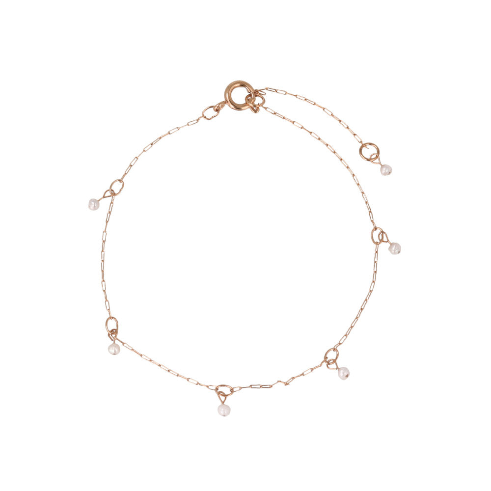 Pearl Station Skinny Paperclip Bracelet