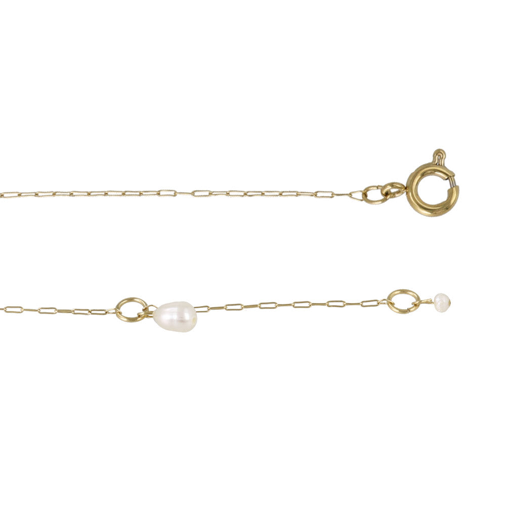 Pearl Skinny Paperclip Bracelet