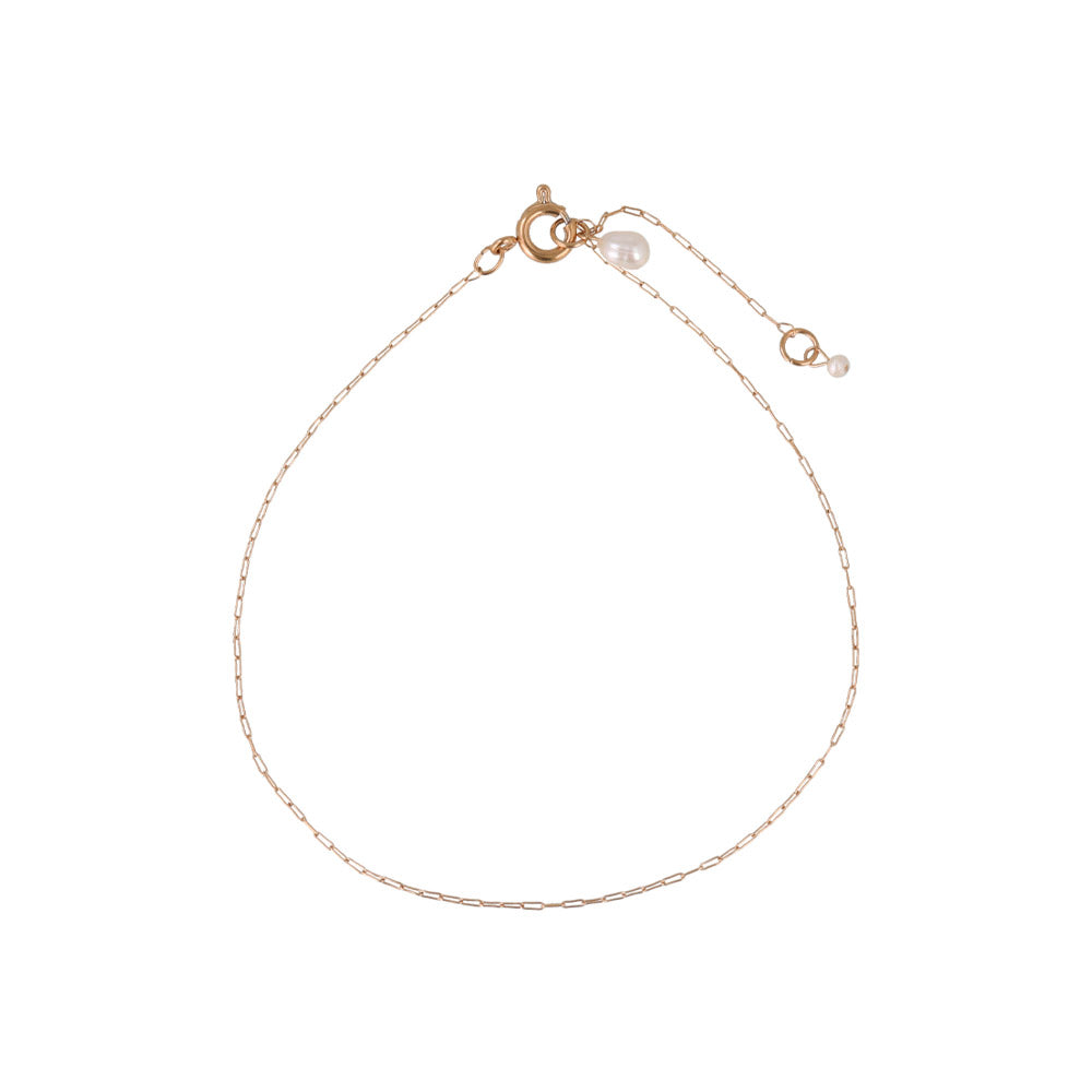 Pearl Skinny Paperclip Bracelet