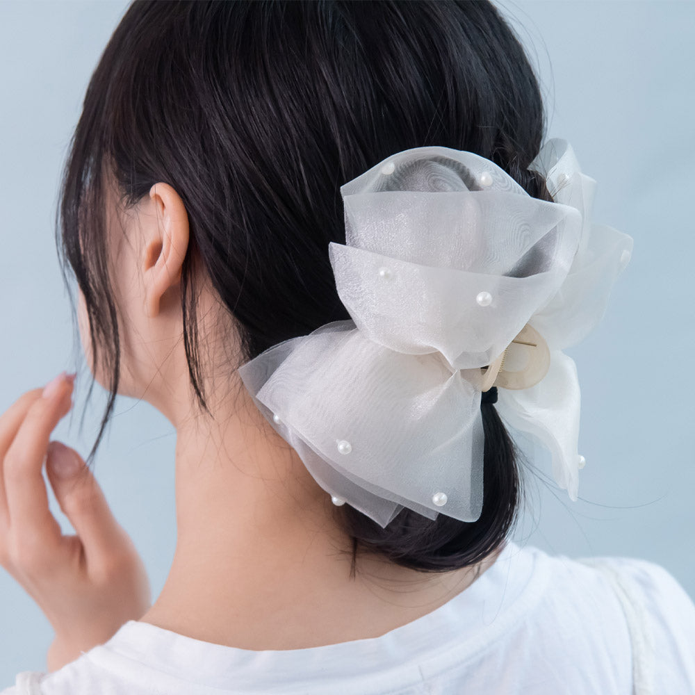 Layered Bow Hair Claw Clip