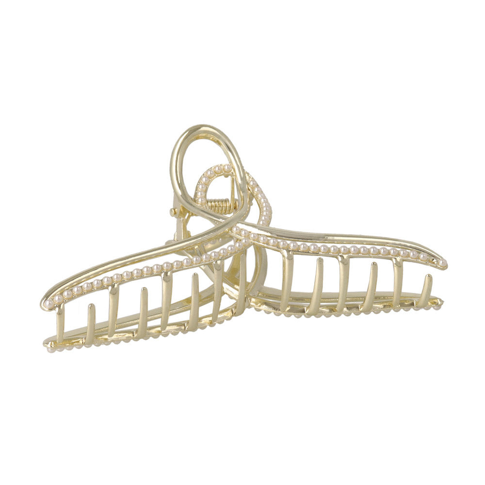 Pearlized Metal Loop Hair Claw