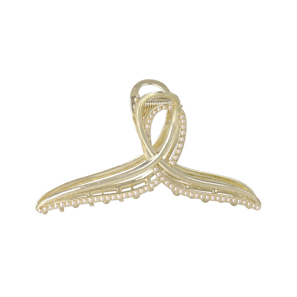 Pearlized Metal Loop Hair Claw