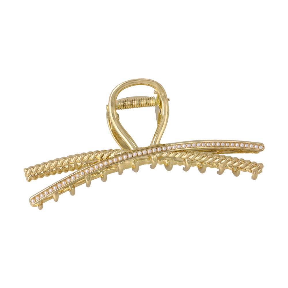 Textured Cross Hair Claw Clip