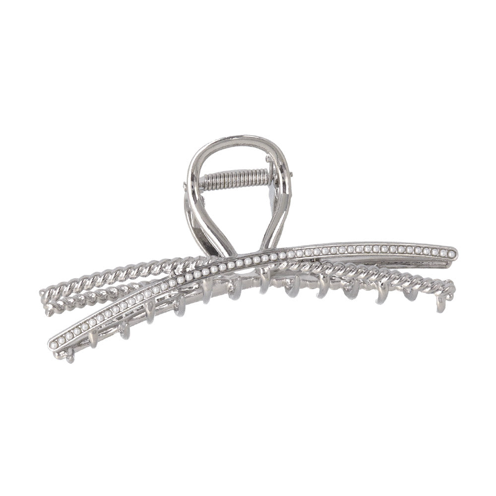 Textured Cross Hair Claw Clip