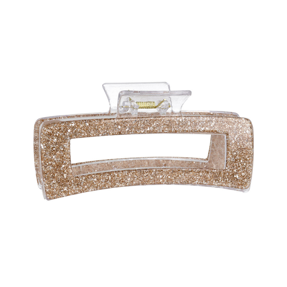 Glitter Open Rectangle Hair Claw