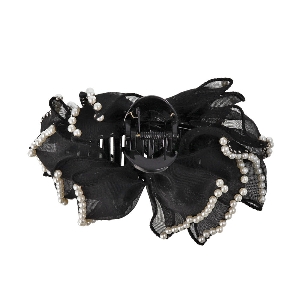 Pearlized Ribbon Bow Hair Claw