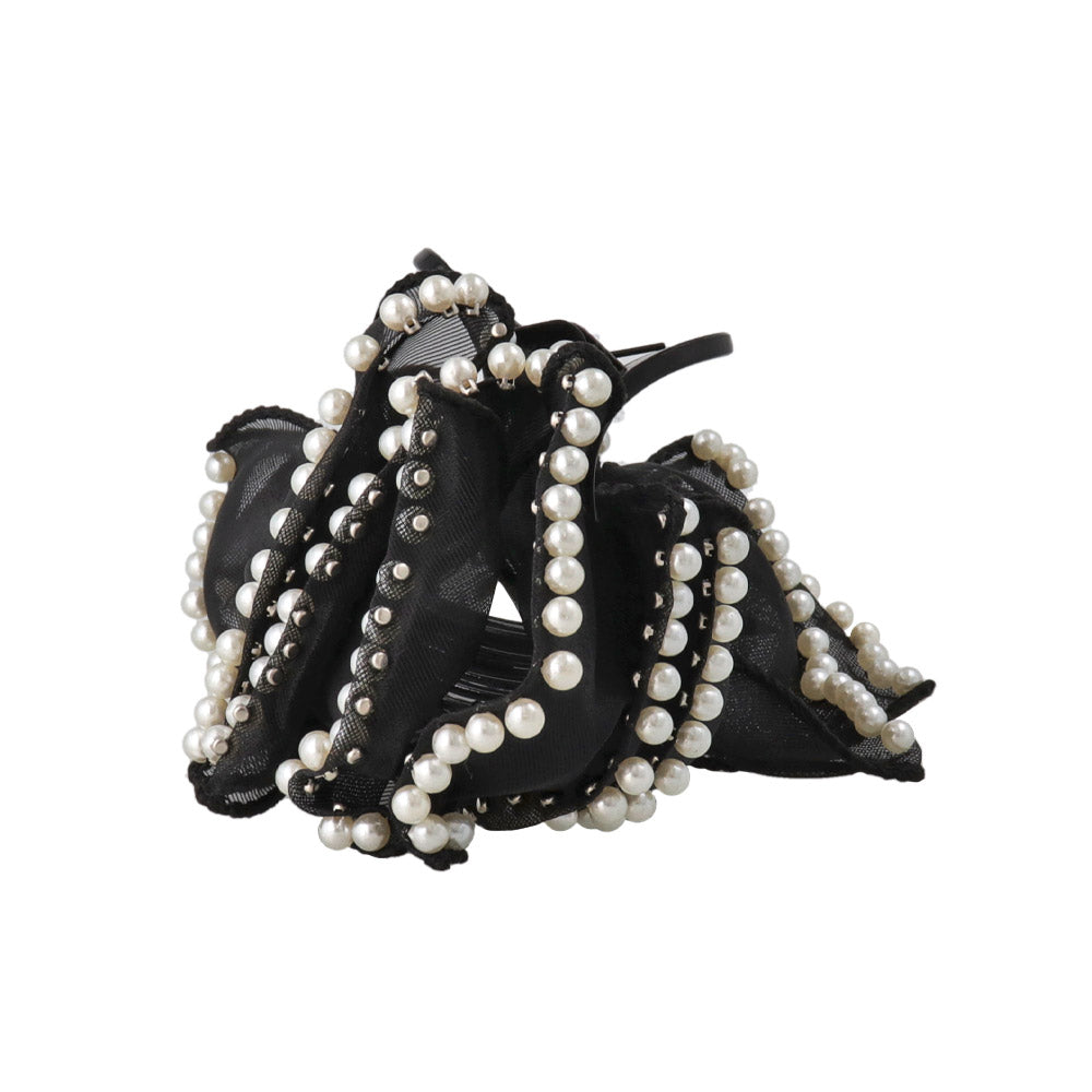 Pearlized Ribbon Bow Hair Claw