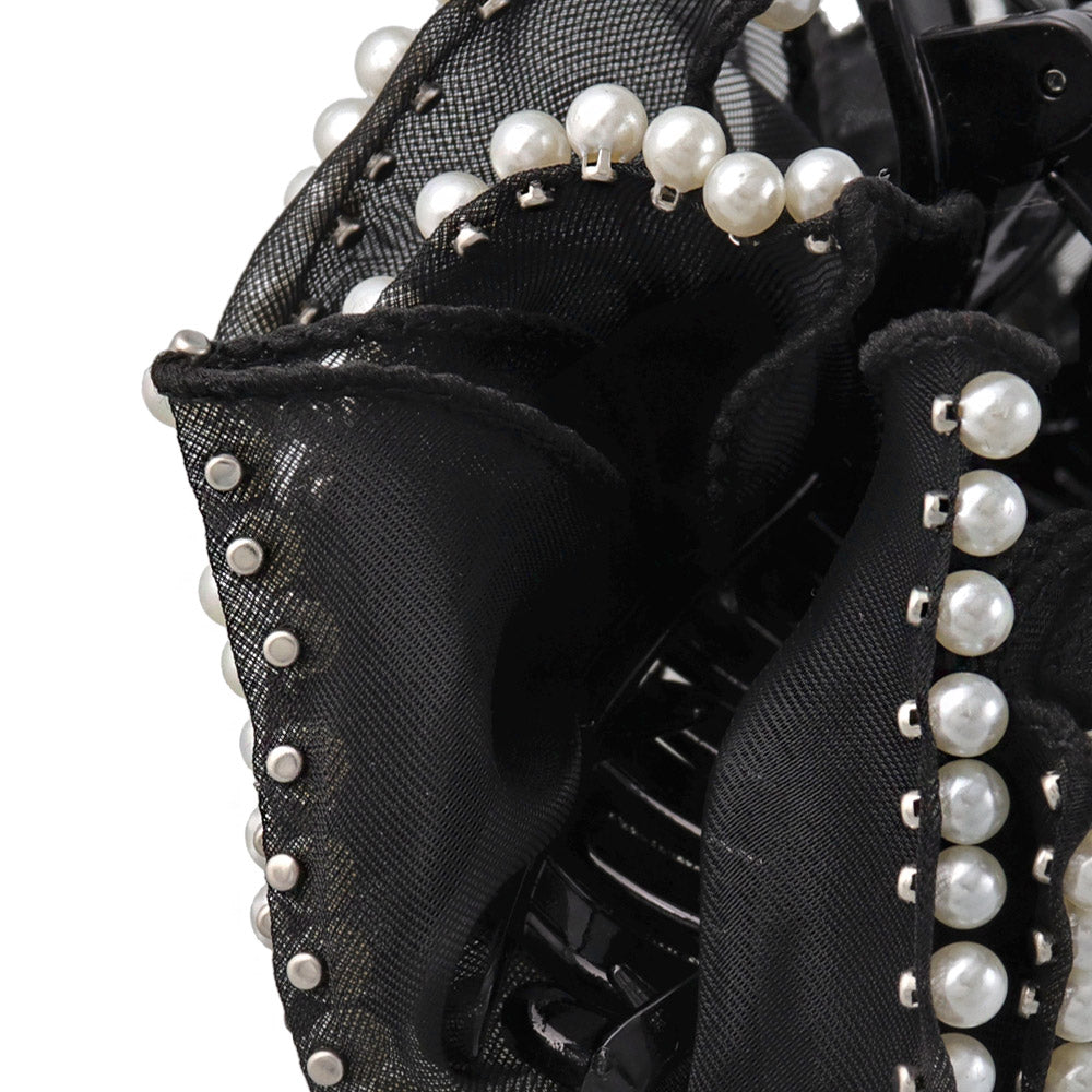 Pearlized Ribbon Bow Hair Claw