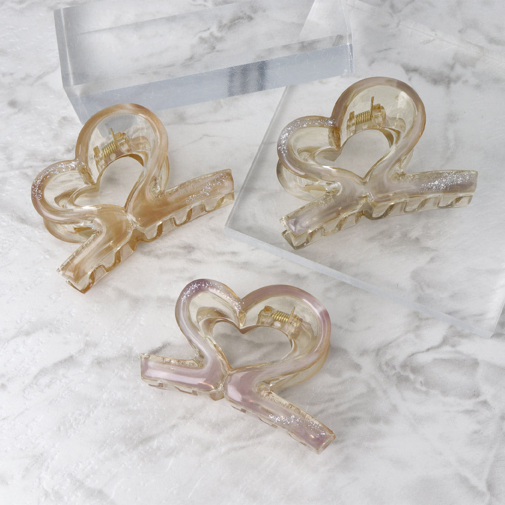 Sequin Open Heart Hair Claw