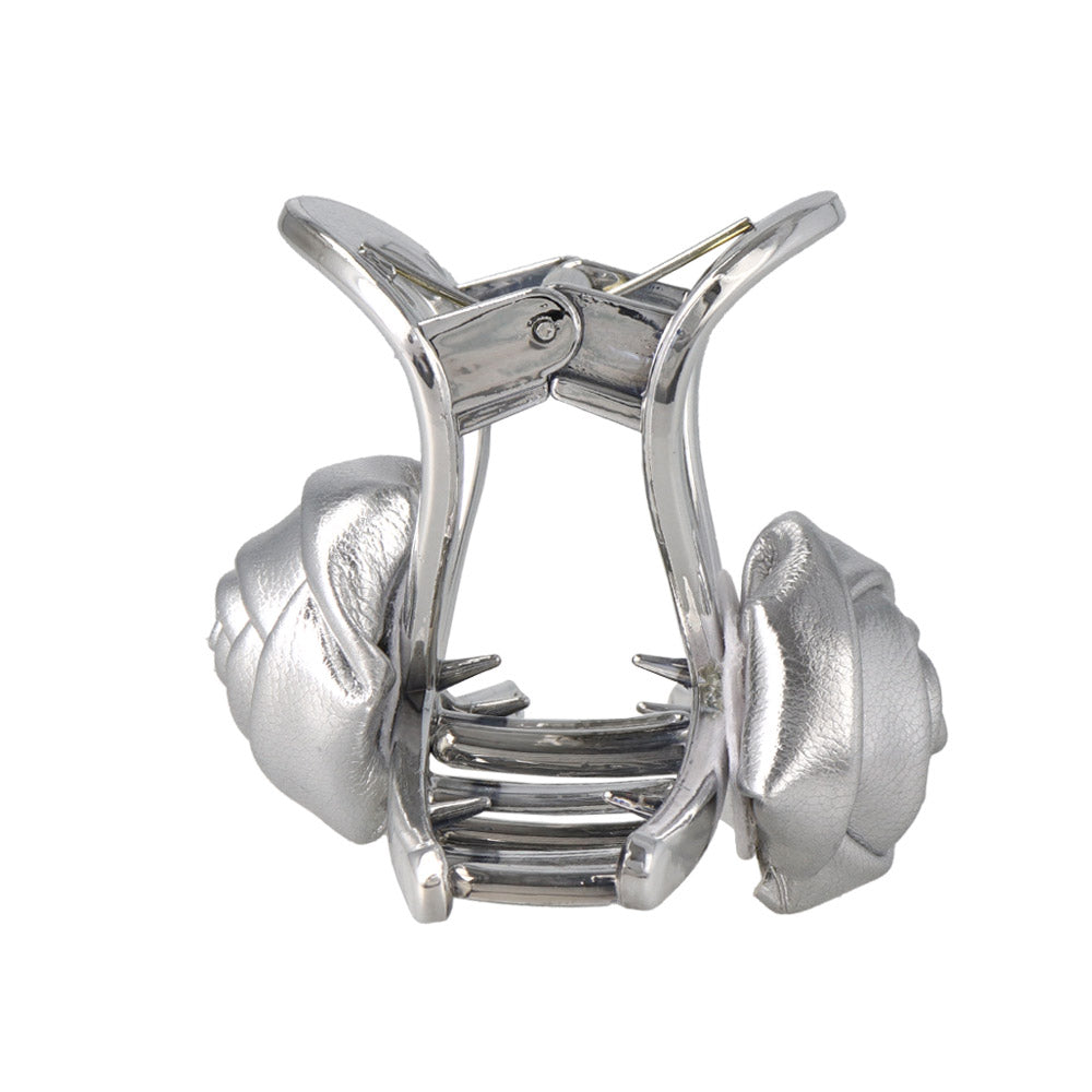Faux Leather Rose Hair Claw