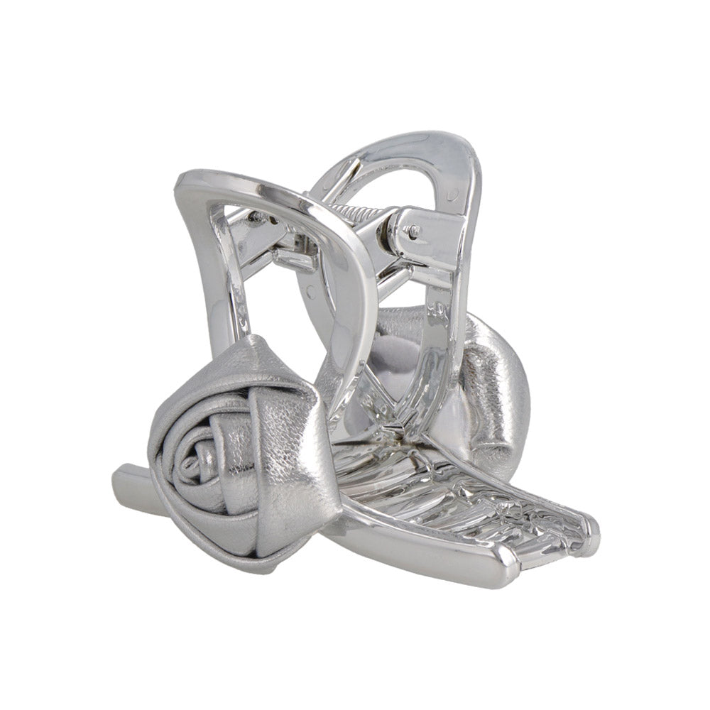 Faux Leather Rose Hair Claw