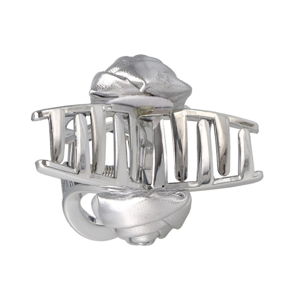 Faux Leather Rose Hair Claw