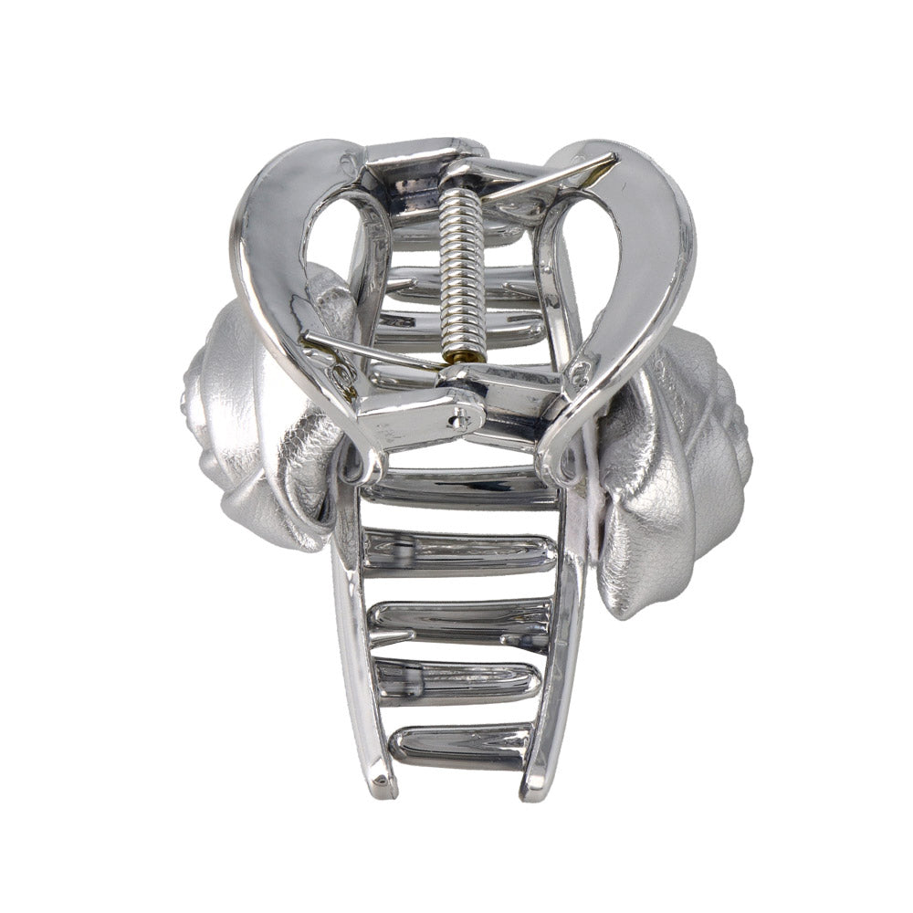 Faux Leather Rose Hair Claw