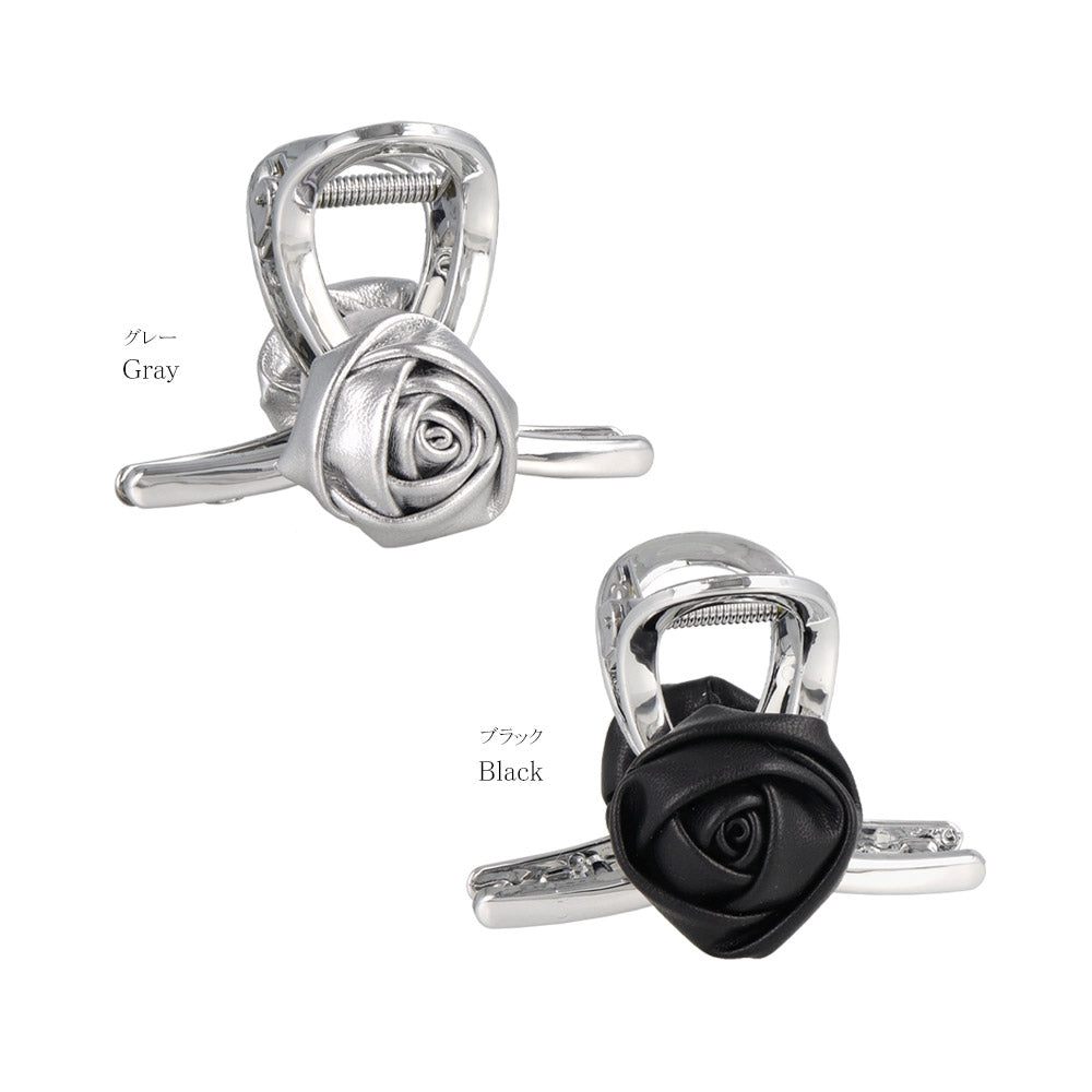 Faux Leather Rose Hair Claw