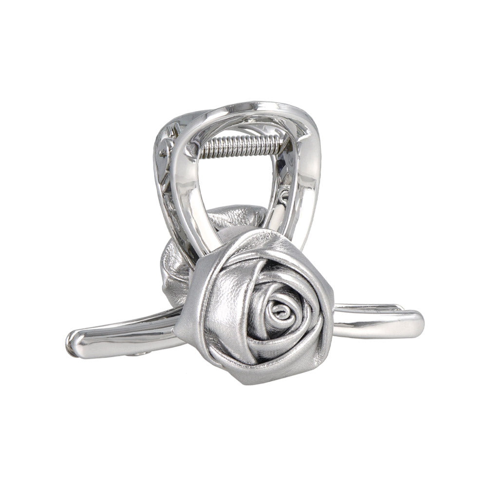 Faux Leather Rose Hair Claw