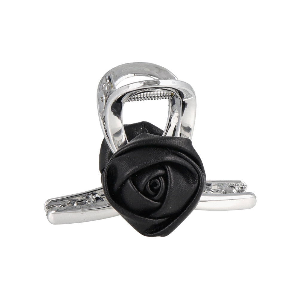 Faux Leather Rose Hair Claw