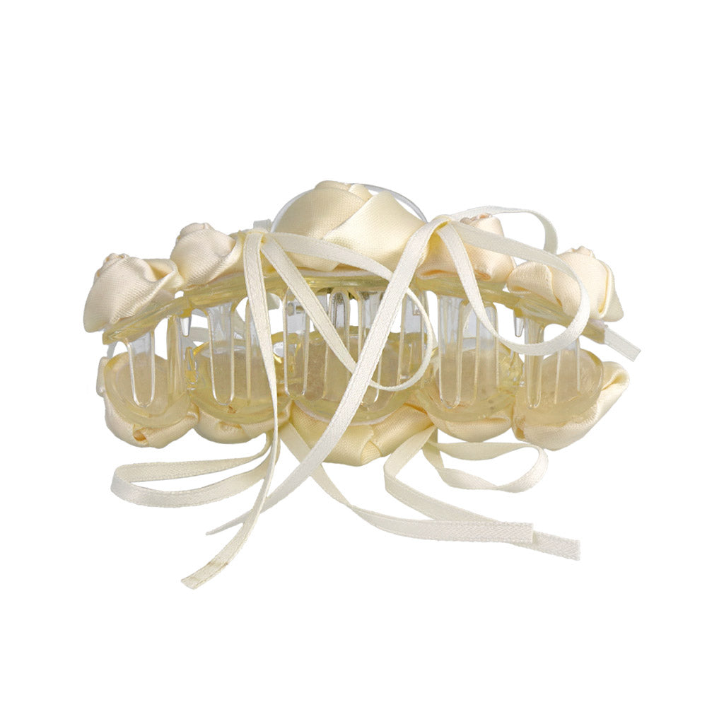 Ribbon Rose Hair Claw
