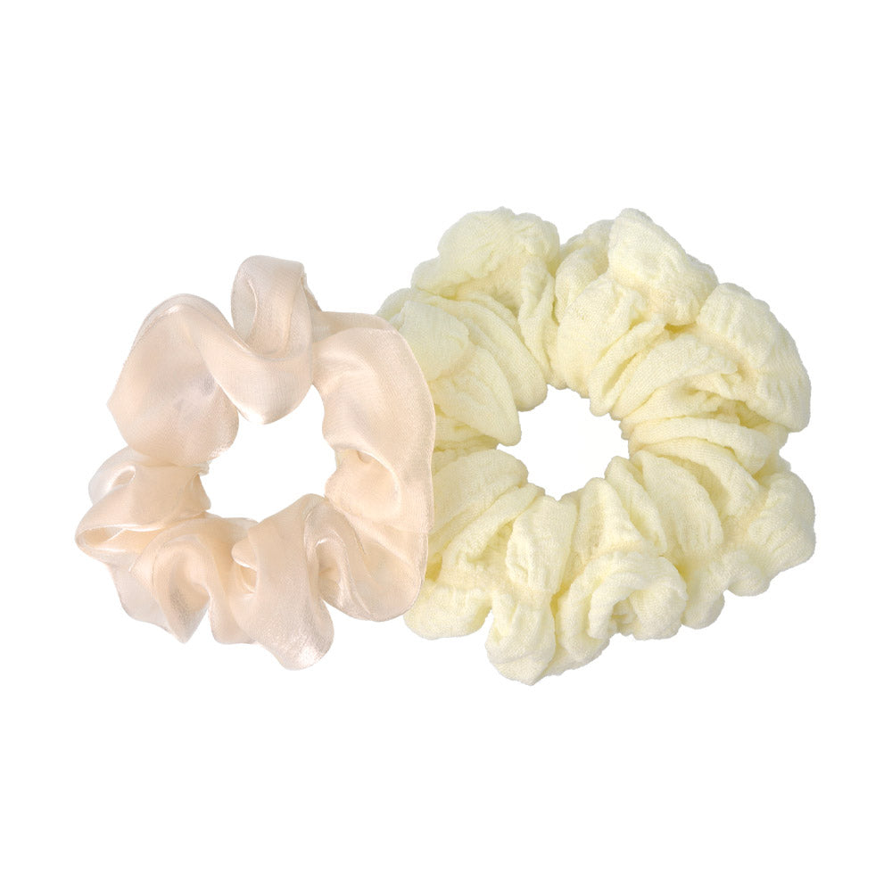 Plain and Texture Hair Scrunchie Set
