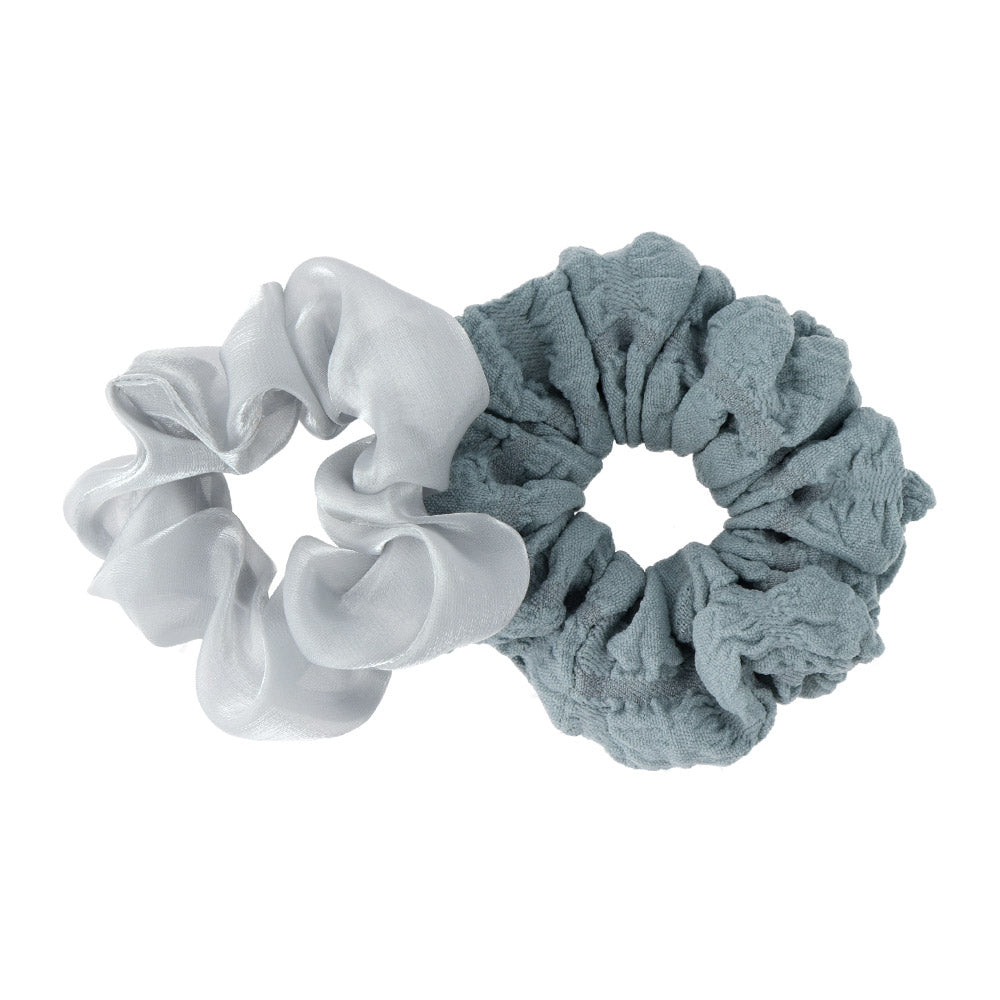 Plain and Texture Hair Scrunchie Set