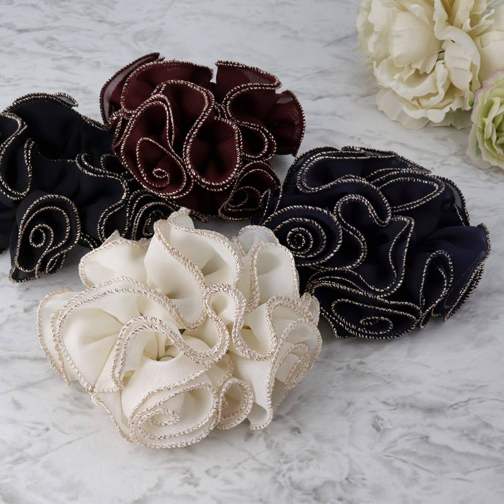 Trimmed Ruffle Hair Scrunchie