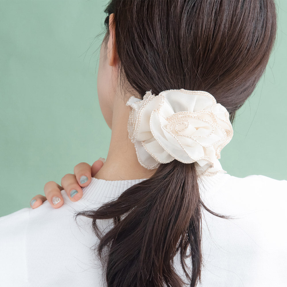 Trimmed Ruffle Hair Scrunchie