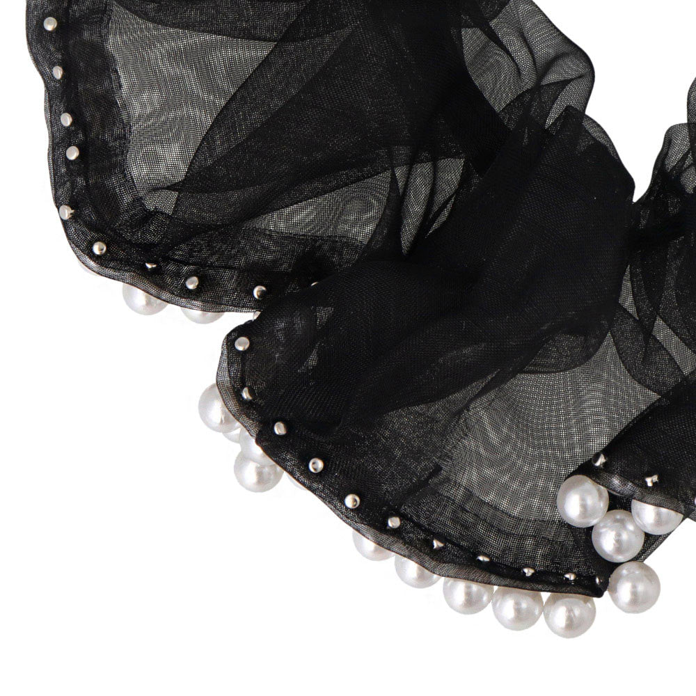 Pearl Rimmed Hair Scrunchie