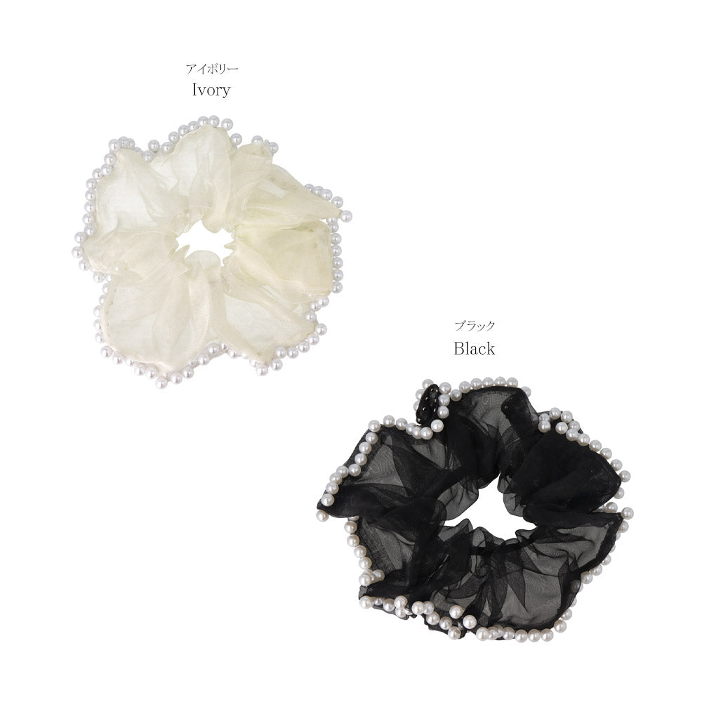 Pearl Rimmed Hair Scrunchie