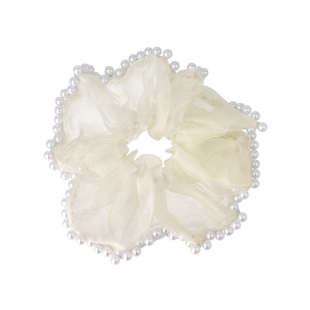 Pearl Rimmed Hair Scrunchie