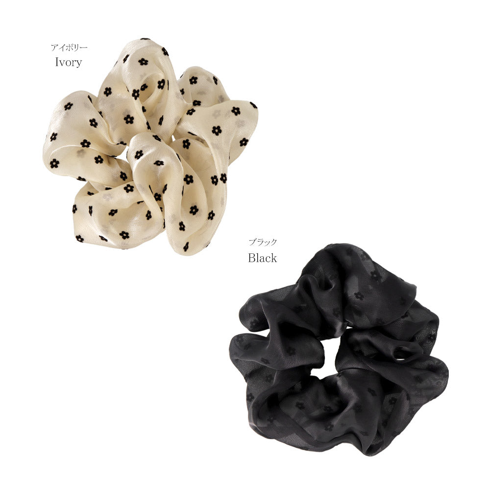 Flower Dot Hair Scrunchie