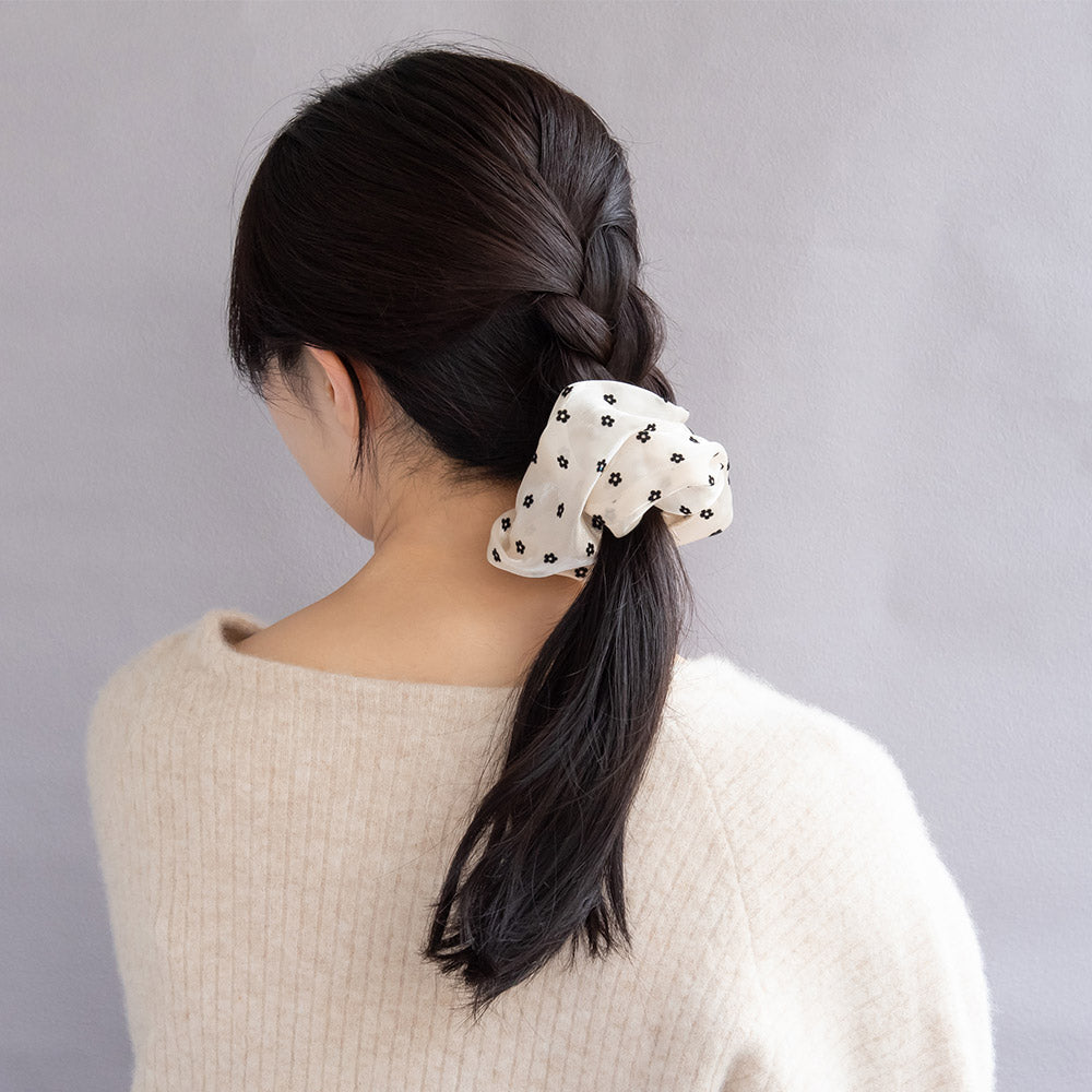 Flower Dot Hair Scrunchie