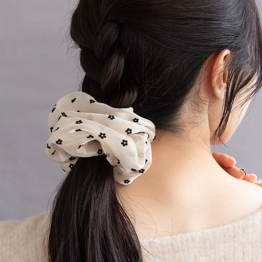 Flower Dot Hair Scrunchie