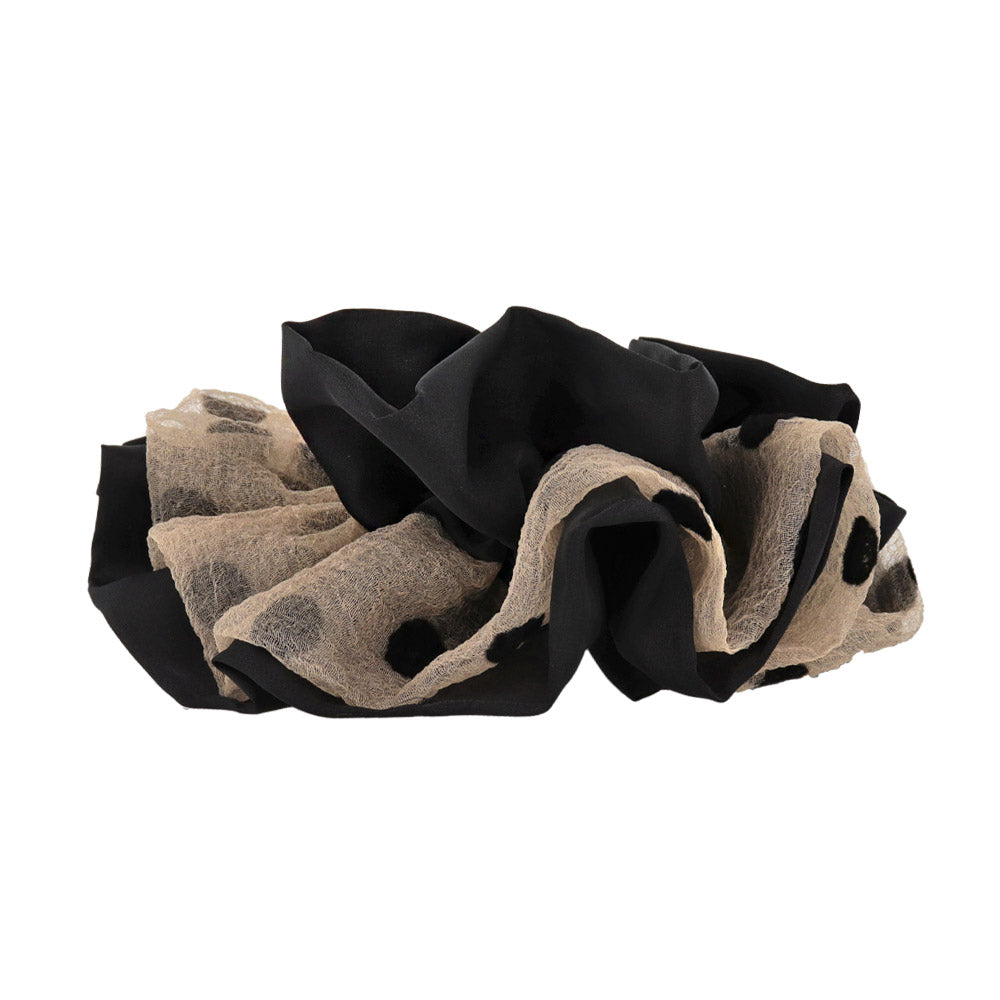 Mixed texture Polka Dot Hair Scrunchie