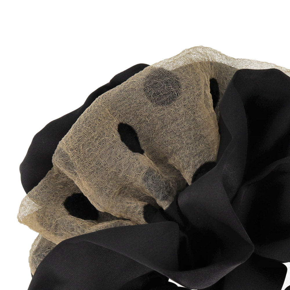 Mixed texture Polka Dot Hair Scrunchie