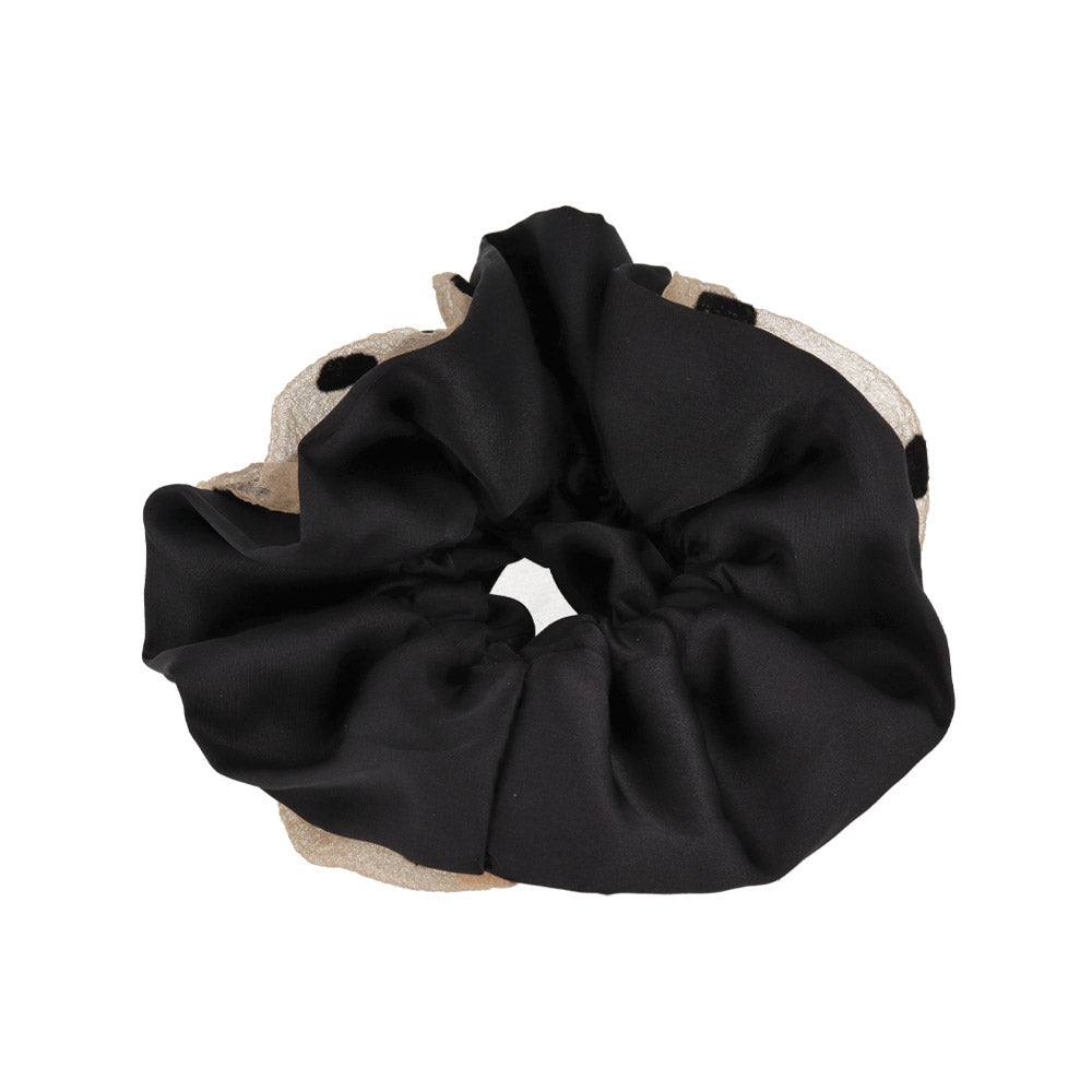 Mixed texture Polka Dot Hair Scrunchie