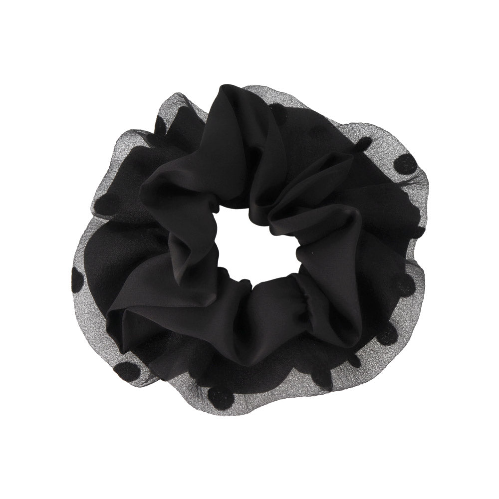 Mixed texture Polka Dot Hair Scrunchie