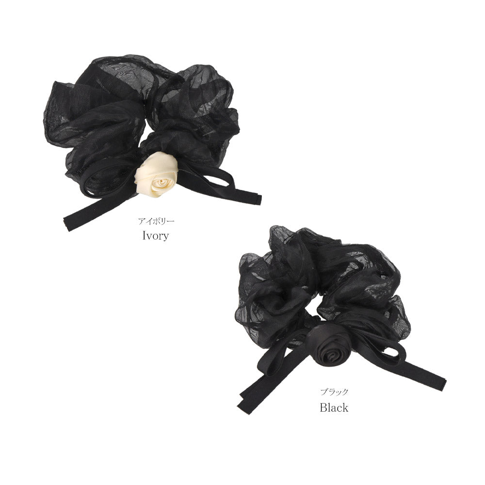 Dimensional Rose Hair Scrunchie