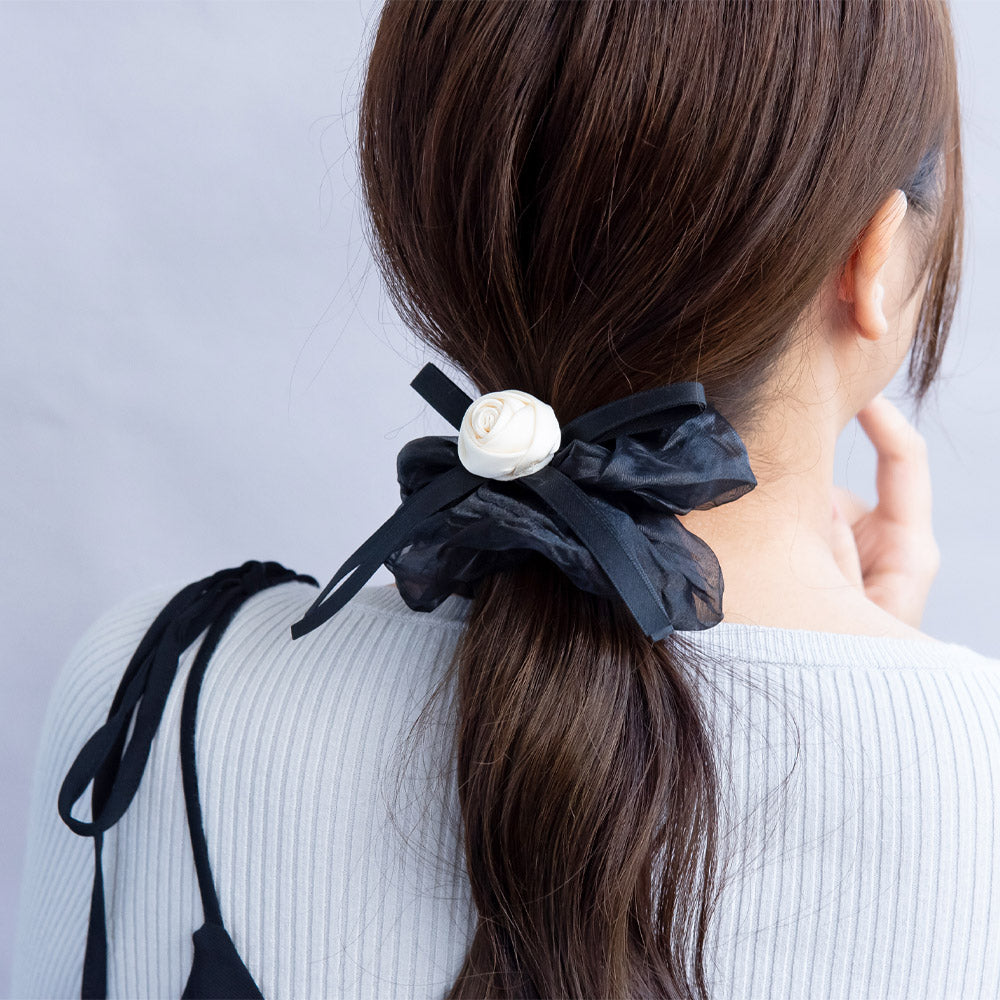 Dimensional Rose Hair Scrunchie