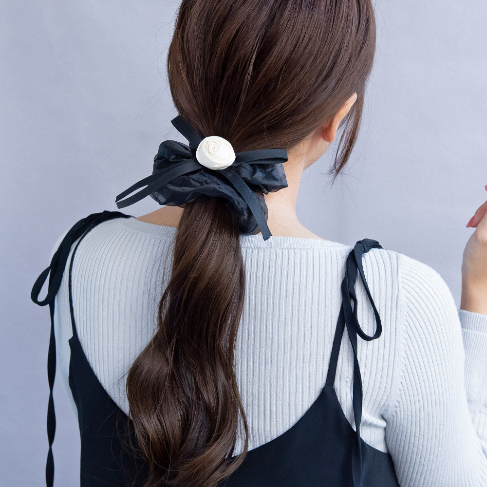 Dimensional Rose Hair Scrunchie