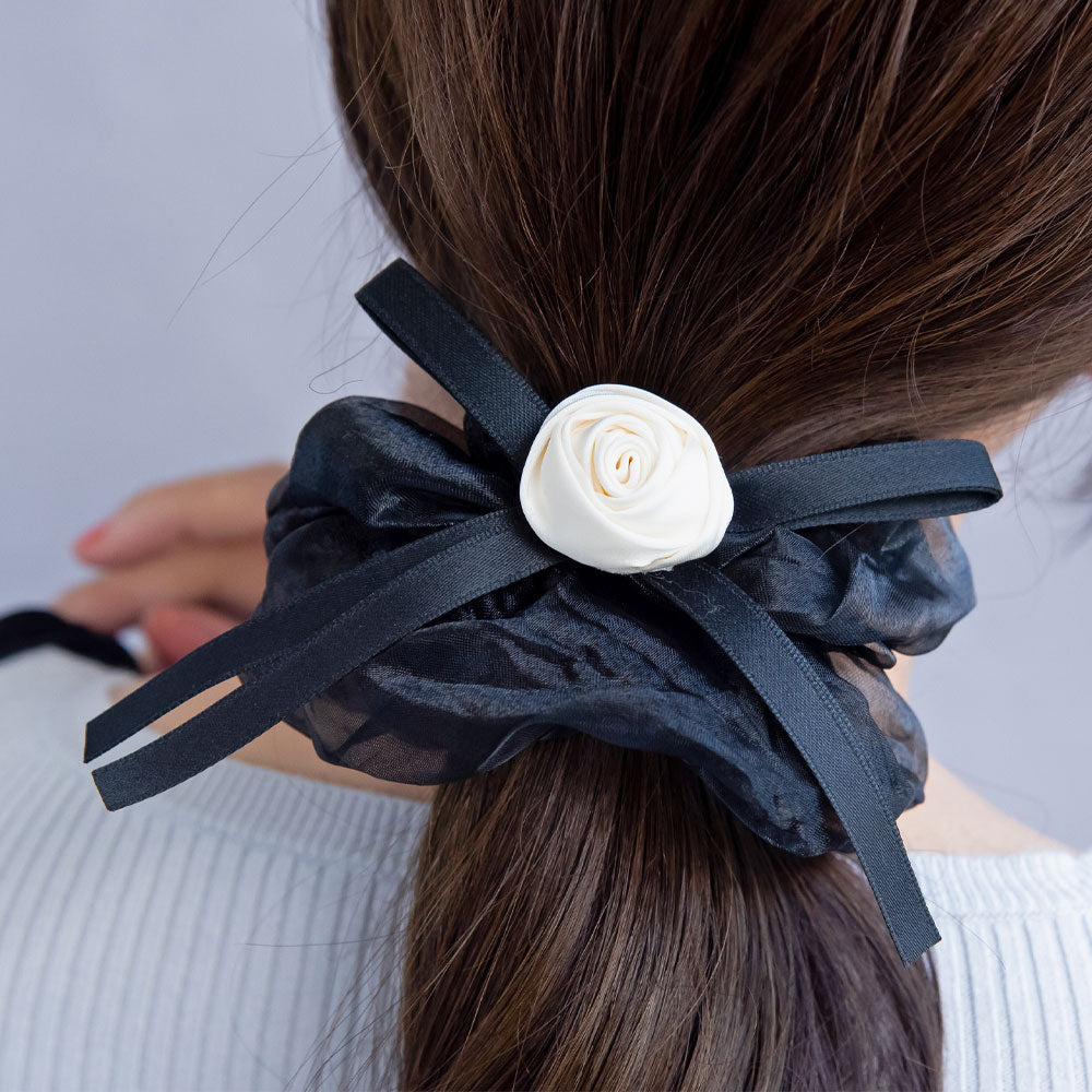 Dimensional Rose Hair Scrunchie