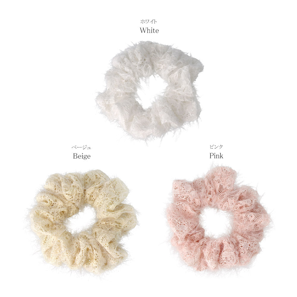 Fuzzy Lace Hair Scrunchie