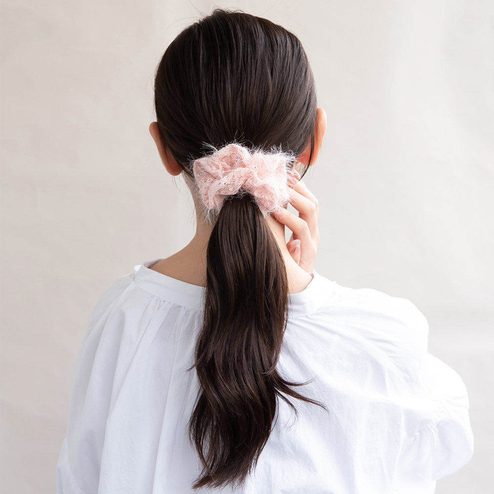 Fuzzy Lace Hair Scrunchie