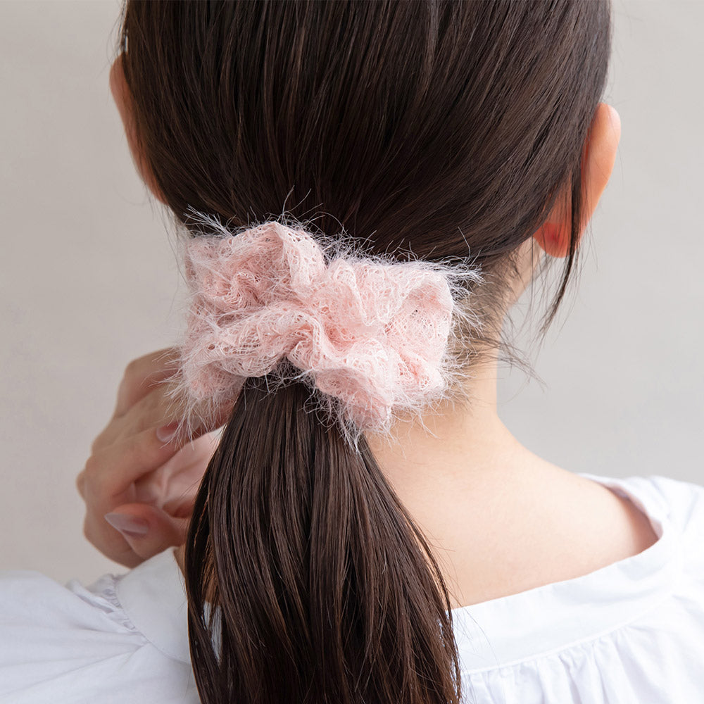 Fuzzy Lace Hair Scrunchie