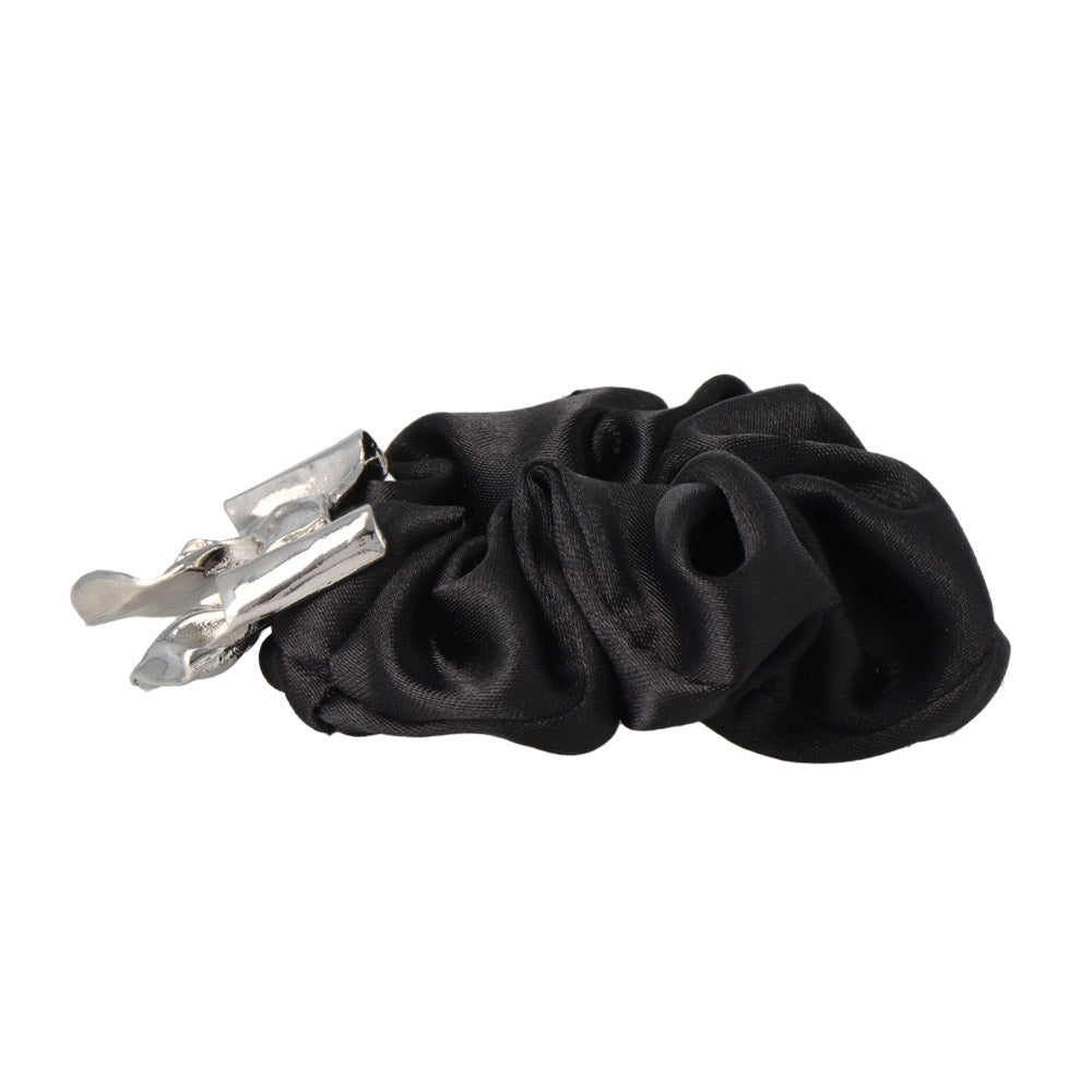 Metal Bow Black Scrunchie