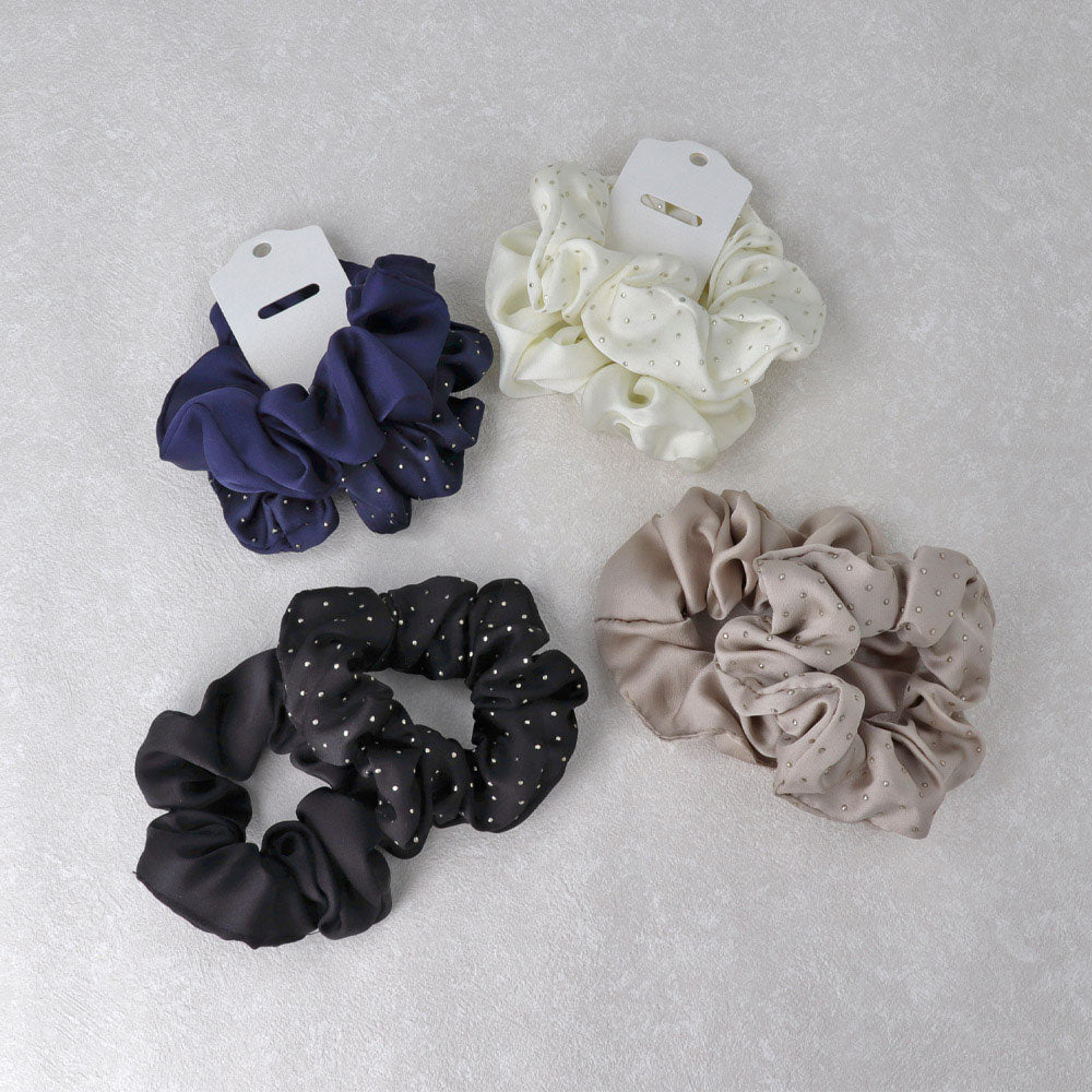 Plain and Dot Scrunchie Set