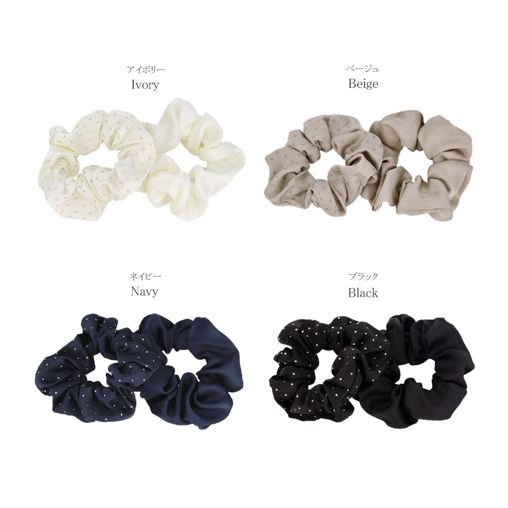 Plain and Dot Scrunchie Set