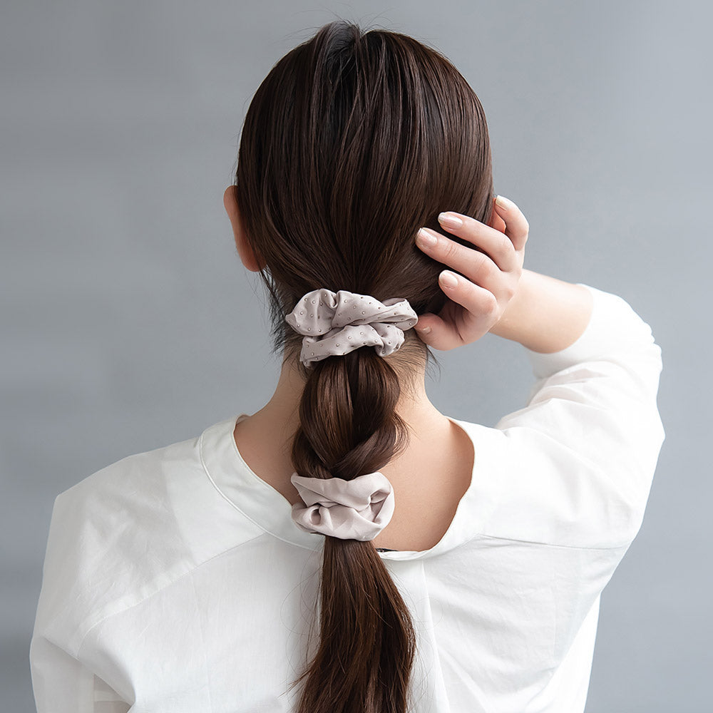 Plain and Dot Scrunchie Set