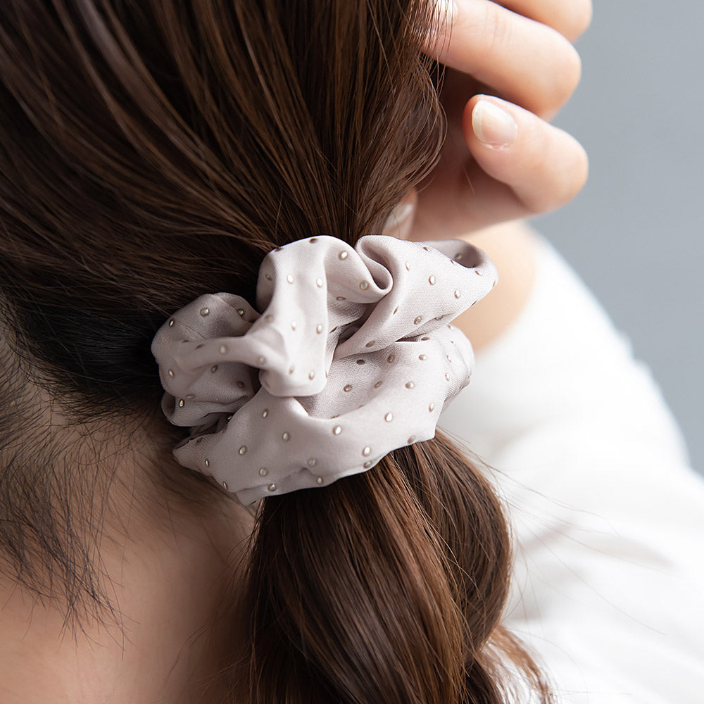 Plain and Dot Scrunchie Set