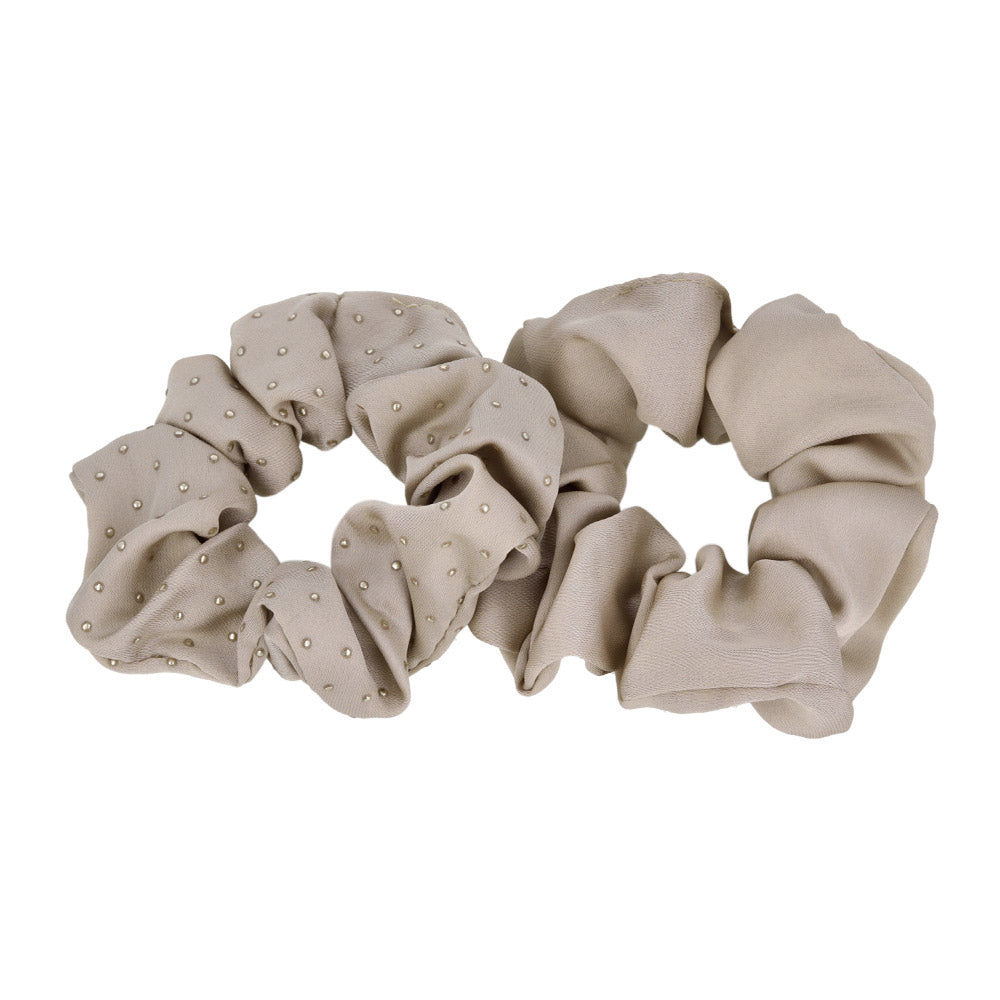 Plain and Dot Scrunchie Set