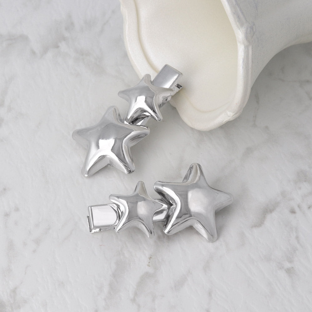 Glossy Double Star Pinch Clip Set