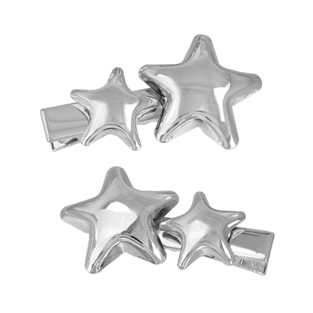 Glossy Double Star Pinch Clip Set